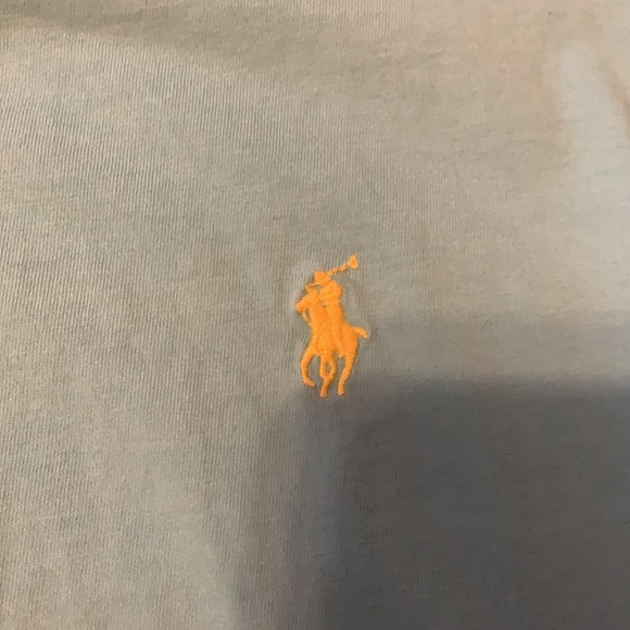 V neck Light blue Polo tee adult M - Picture 3 of 4